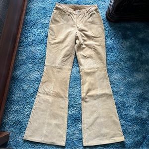 Rem Garson Vintage Leather Flare Pants Size 4